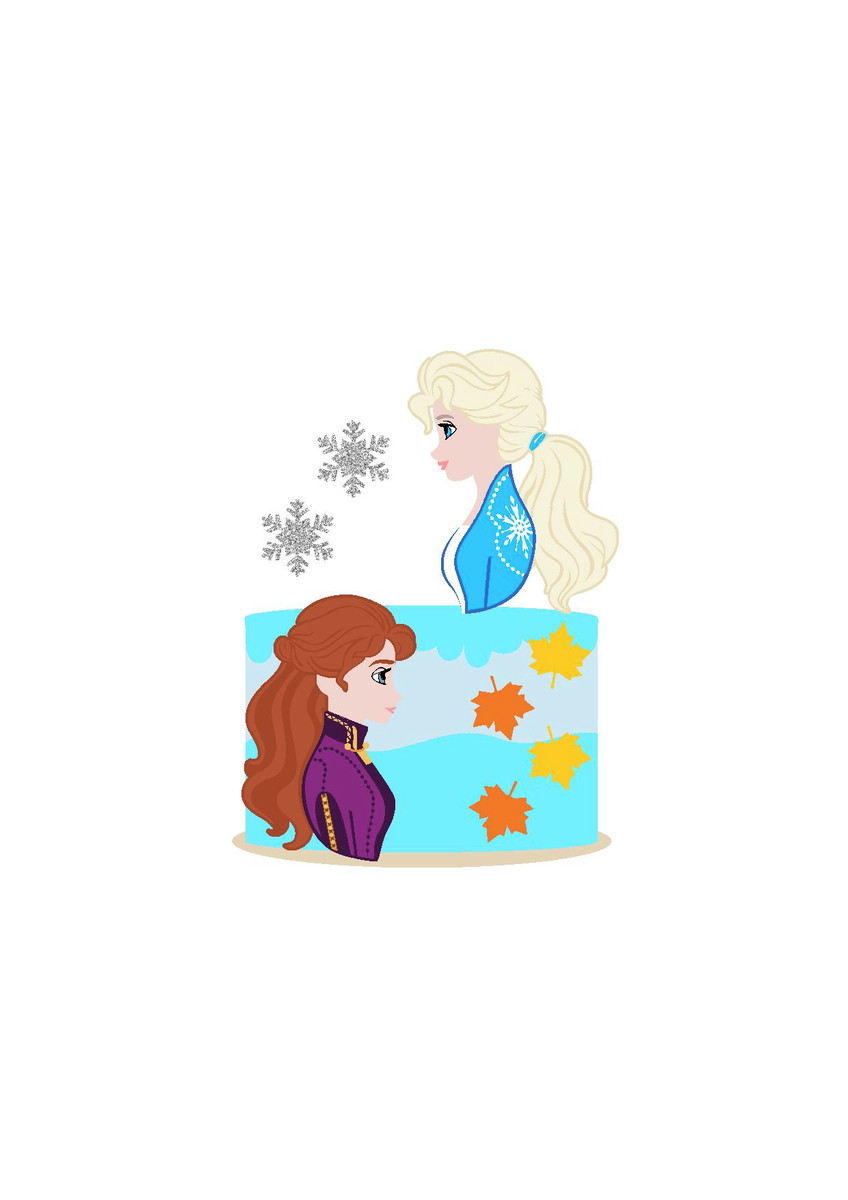Arquivo Topo Frozen Ana e Elsa Meio Corpo