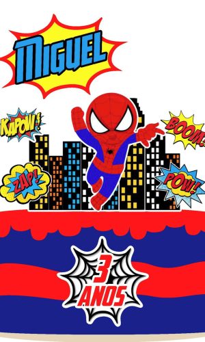 Arquivo topo de bolo homem aranha