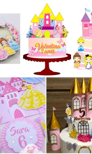 ARQUIVOS DE CORTE TOPO DE BOLO princesa disney