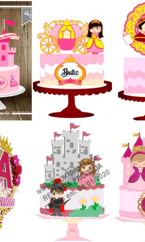 ARQUIVOS DE CORTE TOPO DE BOLO princesa realeza