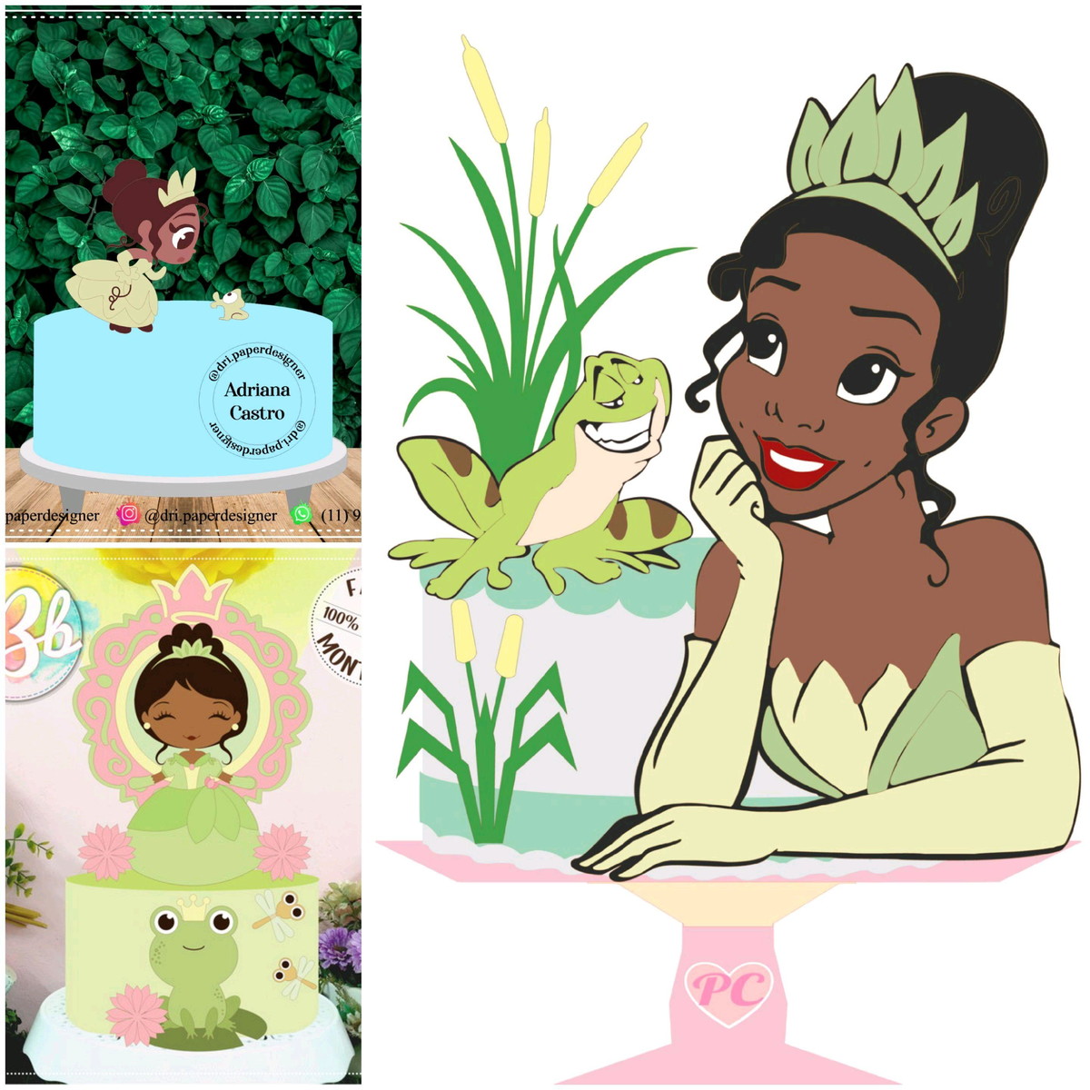 ARQUIVOS DE CORTE TOPO DE BOLO princesa tiana
