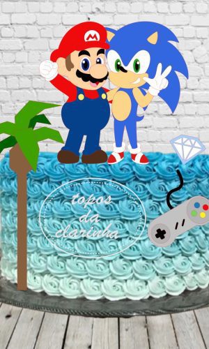 Arquivos de Corte Topo de Bolo Sonic e Mario Bros