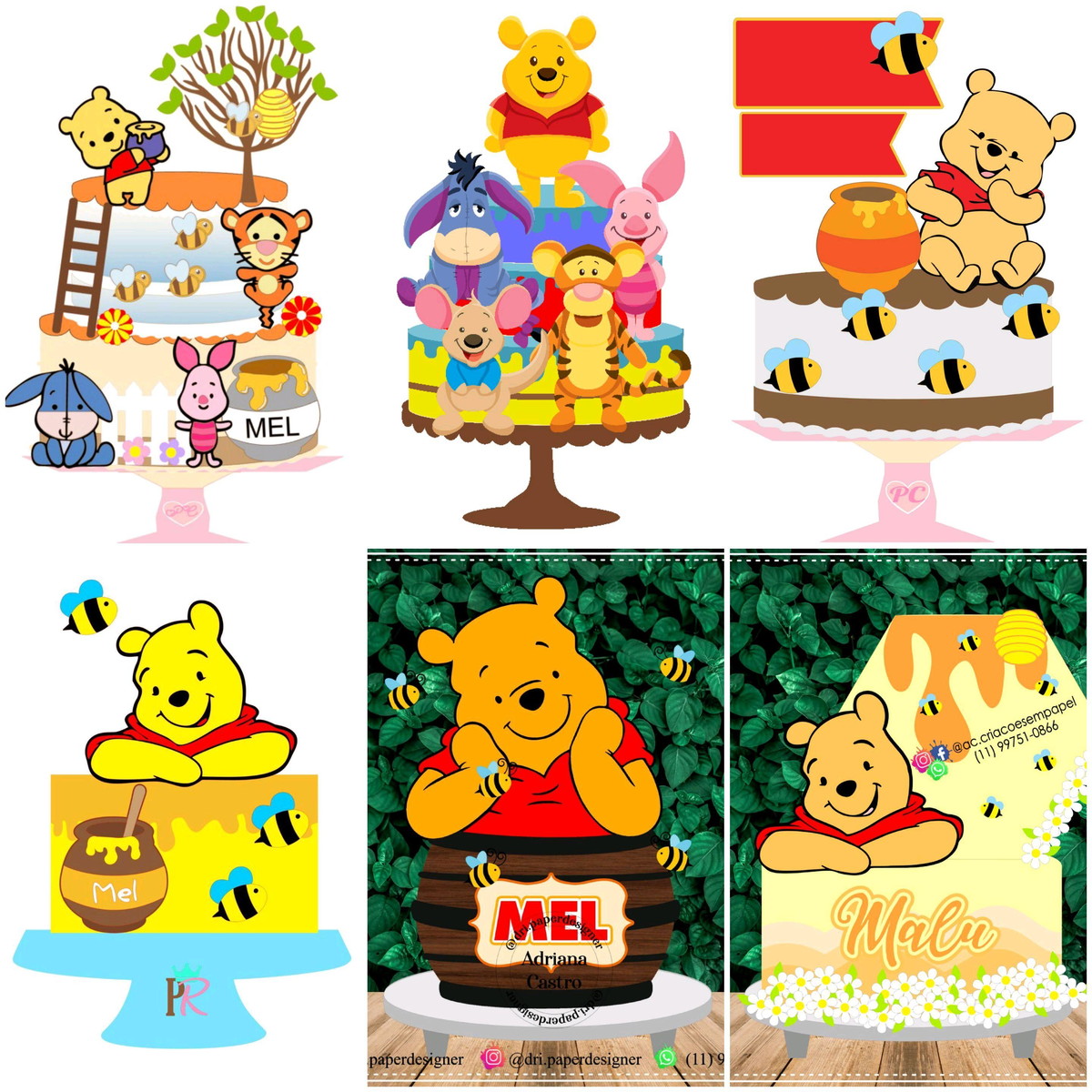 ARQUIVOS DE CORTE TOPO DE BOLO ursinho pooh - Imagem 2