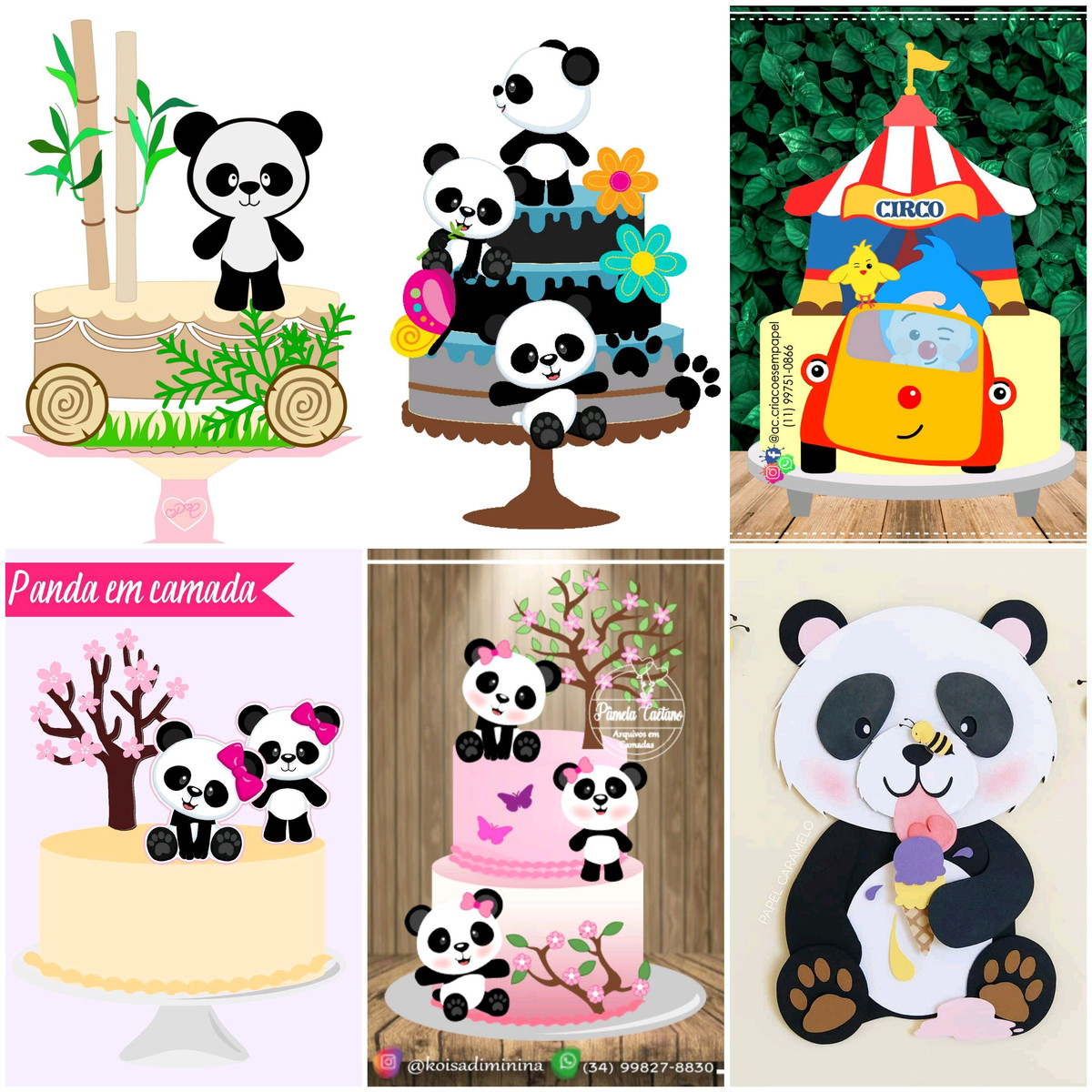 ARQUIVOS DE CORTE TOPOs DE BOLO panda - Imagem 2