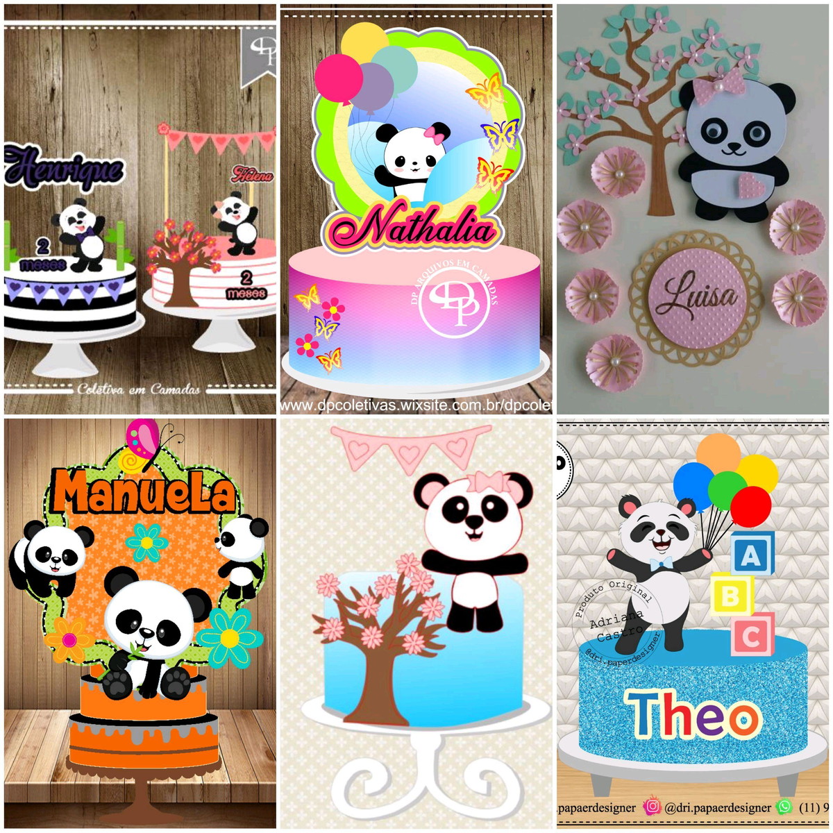 ARQUIVOS DE CORTE TOPOs DE BOLO panda - Imagem 3