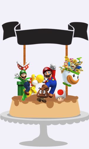 Arquivos Silhouette topo de bolo Mario bros em camada