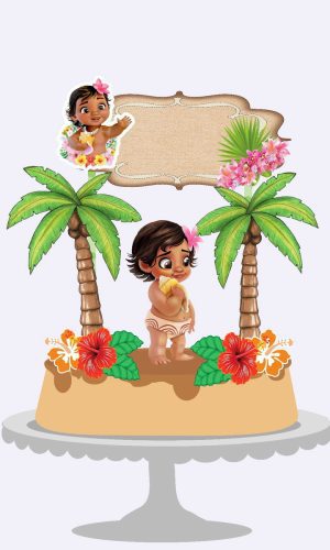 Arquivos Silhouette topo de bolo Moana Baby em camadas
