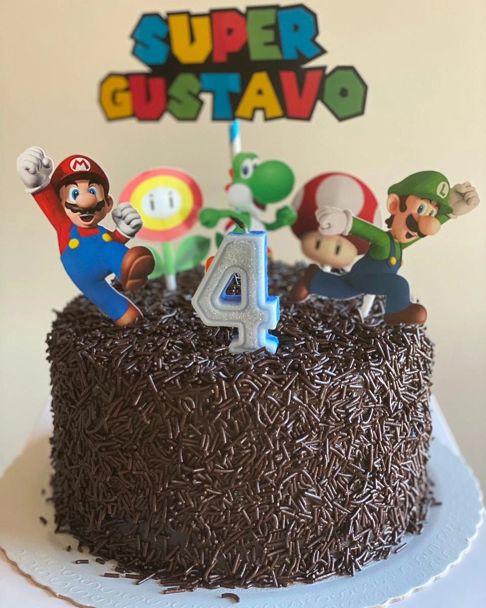 Arte digital topo de bolo Super Mário - Imagem 2