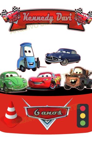COMBO + Arquivo de Corte - Topo de Bolo Carros Disney 1