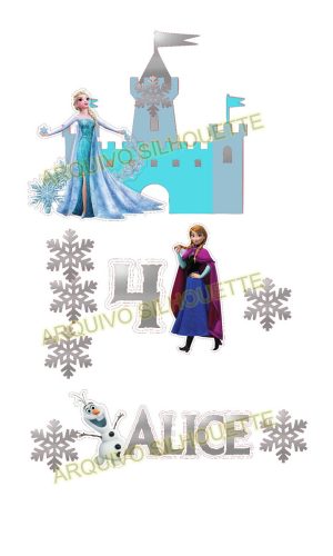 COMBO + Arquivo de Corte - Topo de Bolo Frozen 1