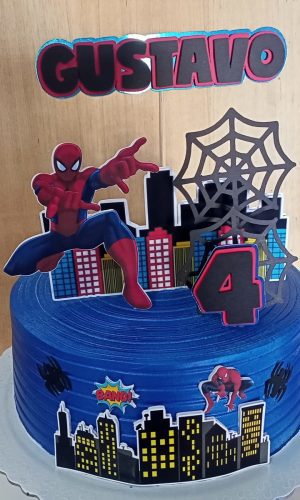 COMBO + Arquivo de Corte - Topo de Bolo Homem Aranha 5