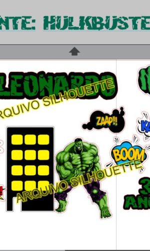 COMBO + Arquivo de Corte - Topo de Bolo Hulk 2