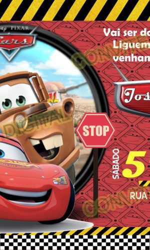 Convite Digital Carros Disney