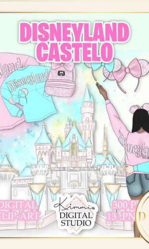 DISNEYLAND CASTELO AQUARELA KIT DIGITAL