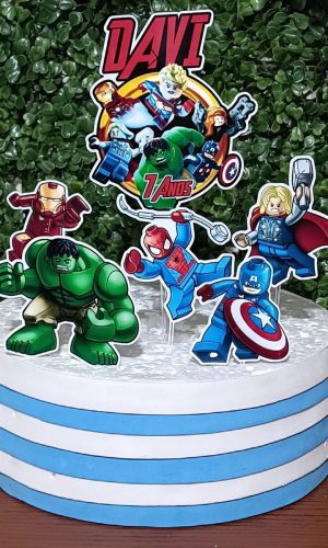 Arquivo de Corte Topo de Bolo Lego Vingadores - pdf / Studio