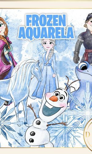 Frozen Aquarela Kit Digital