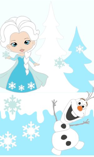 Kit C/ 5 Arquivo De Corte: Topo De Bolo Frozen Cute 005