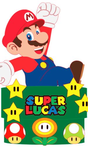 Kit C/ 5 Arquivo De Corte: Topo De Bolo Super Mario 003