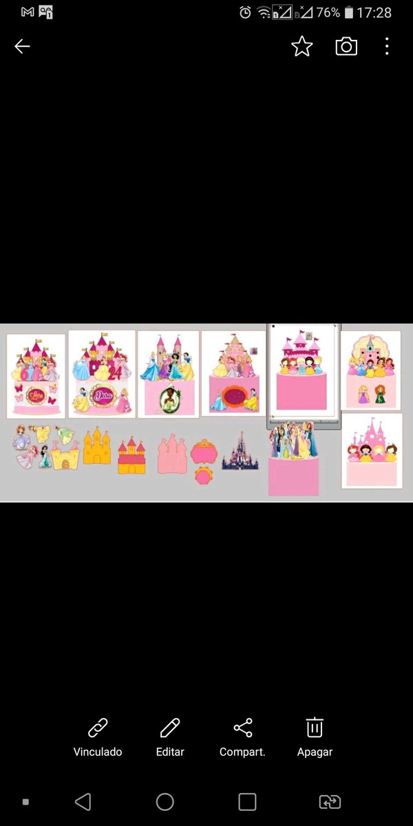 Kit c/ 8 Topos de Bolo Princesas + 4 Arquivos a Sua Escolha