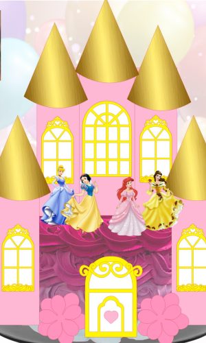 Kit com 5 arquivos de corte 07-PRINCESA CASTELO 3D
