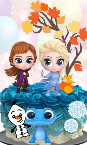 Kit com 5 arquivos de corte 24-FROZEN TOPO DE BOLO PRINT CUT