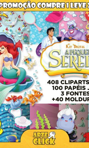 Kit Digital a Pequena Sereia (ariel)