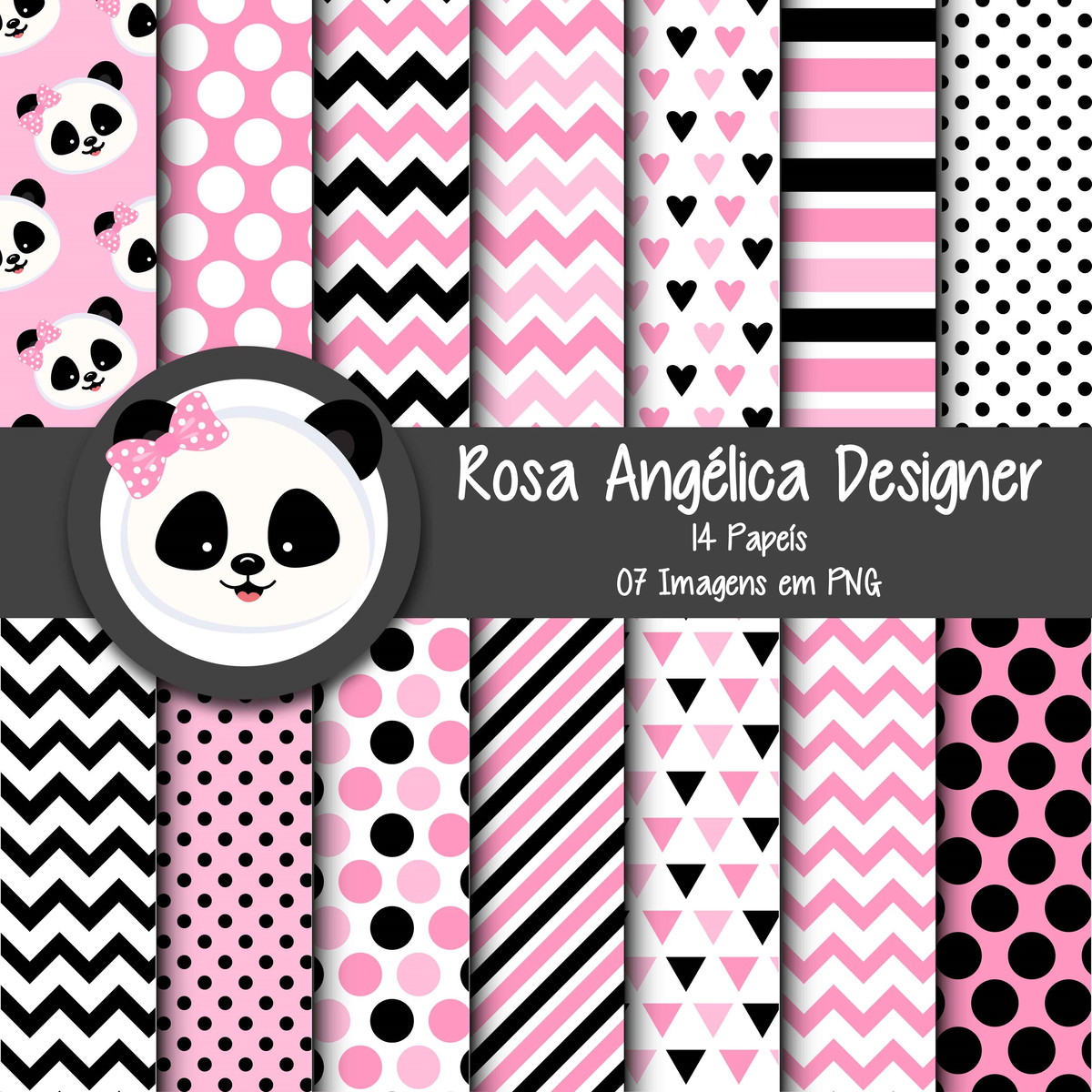 Kit Digital Panda Rosa - Imagem 2