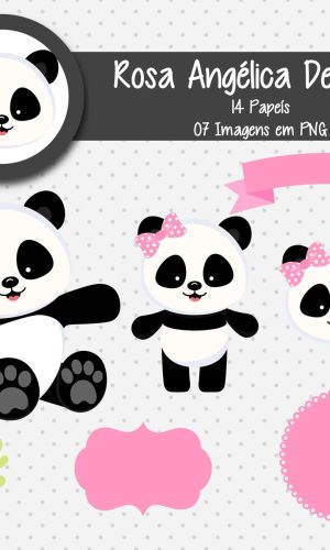 Kit Digital Panda Rosa