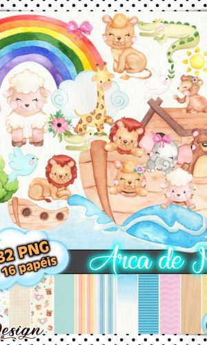 Kit Digital Arca de Noé Aquarela