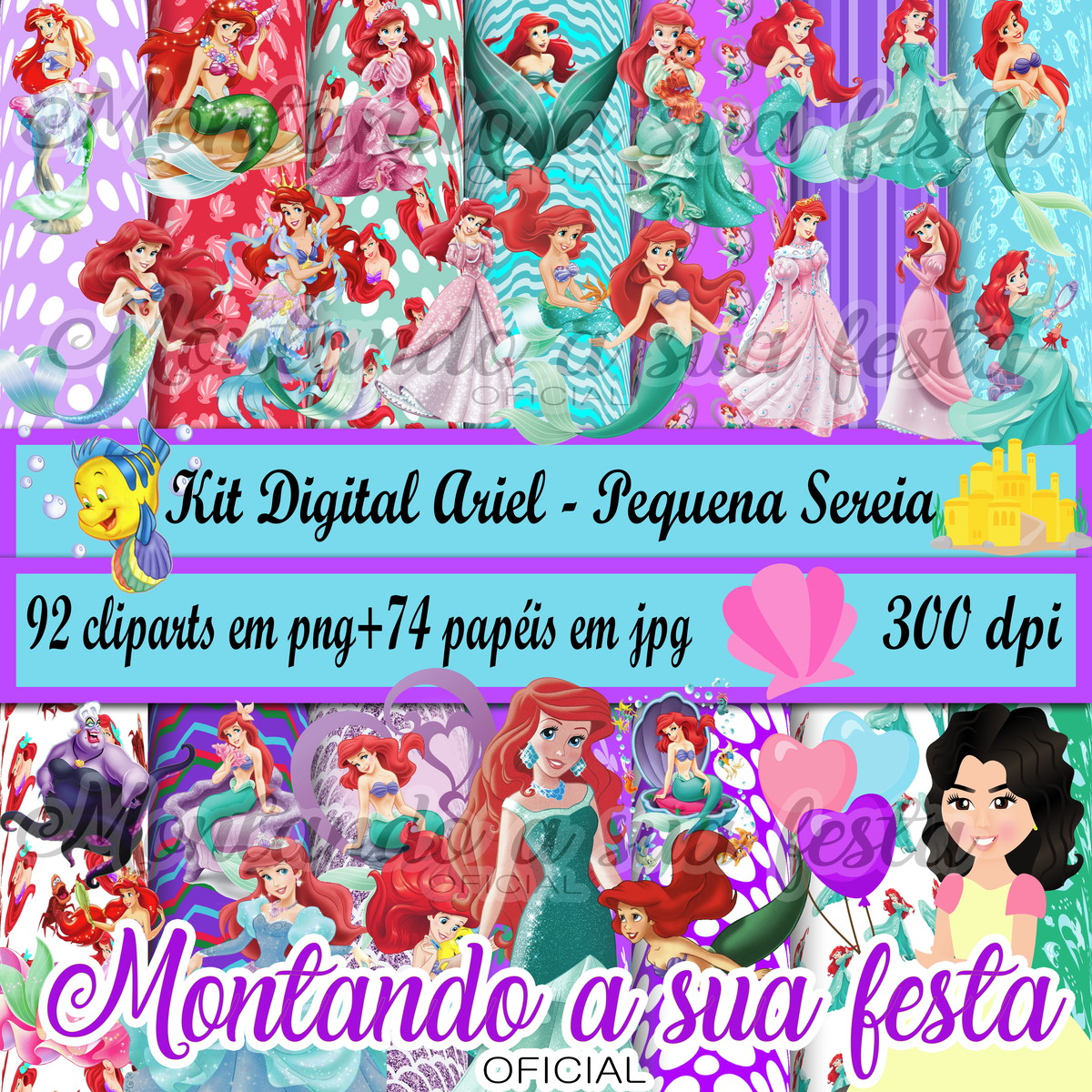 Kit Digital Ariel - Pequena Sereia