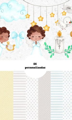 Kit Digital Batizado Aquarela #246#