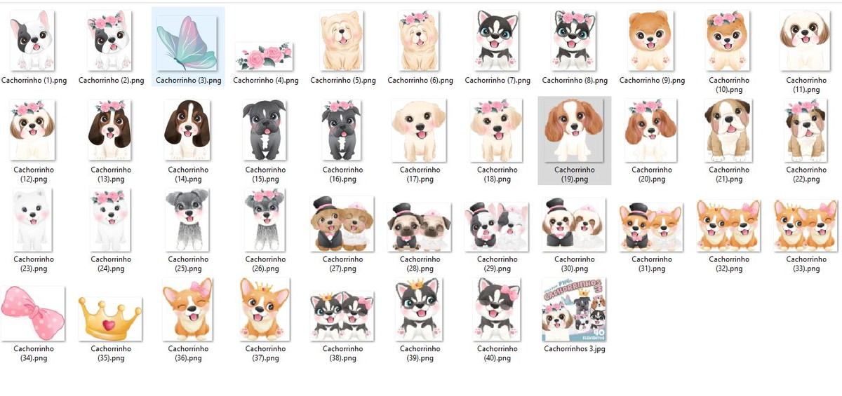 Kit Digital - Cachorros + Pack Cachorros Cupidos - Imagem 3