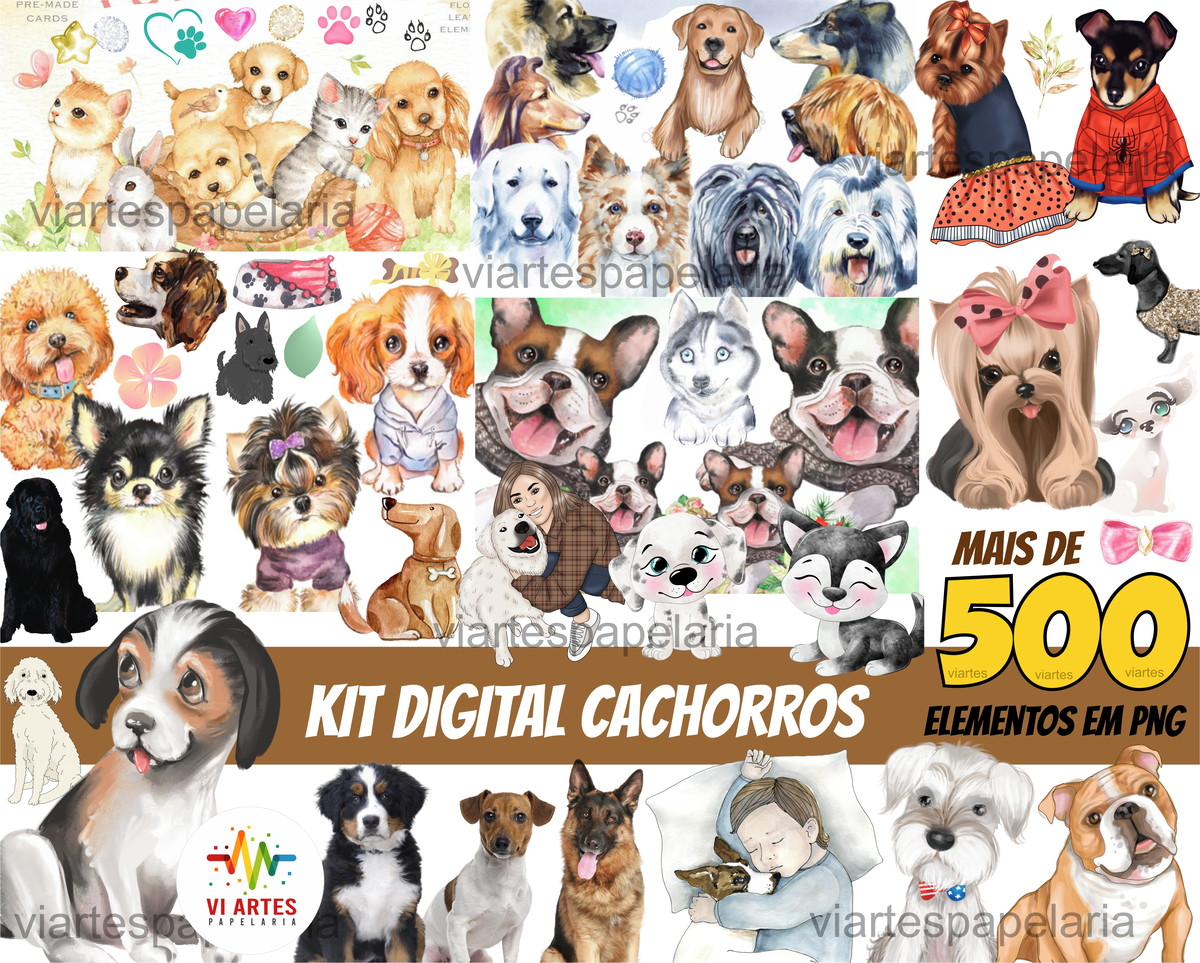 Kit Digital Cachorrinhos-pet+3 Kits Digitais de Brinde