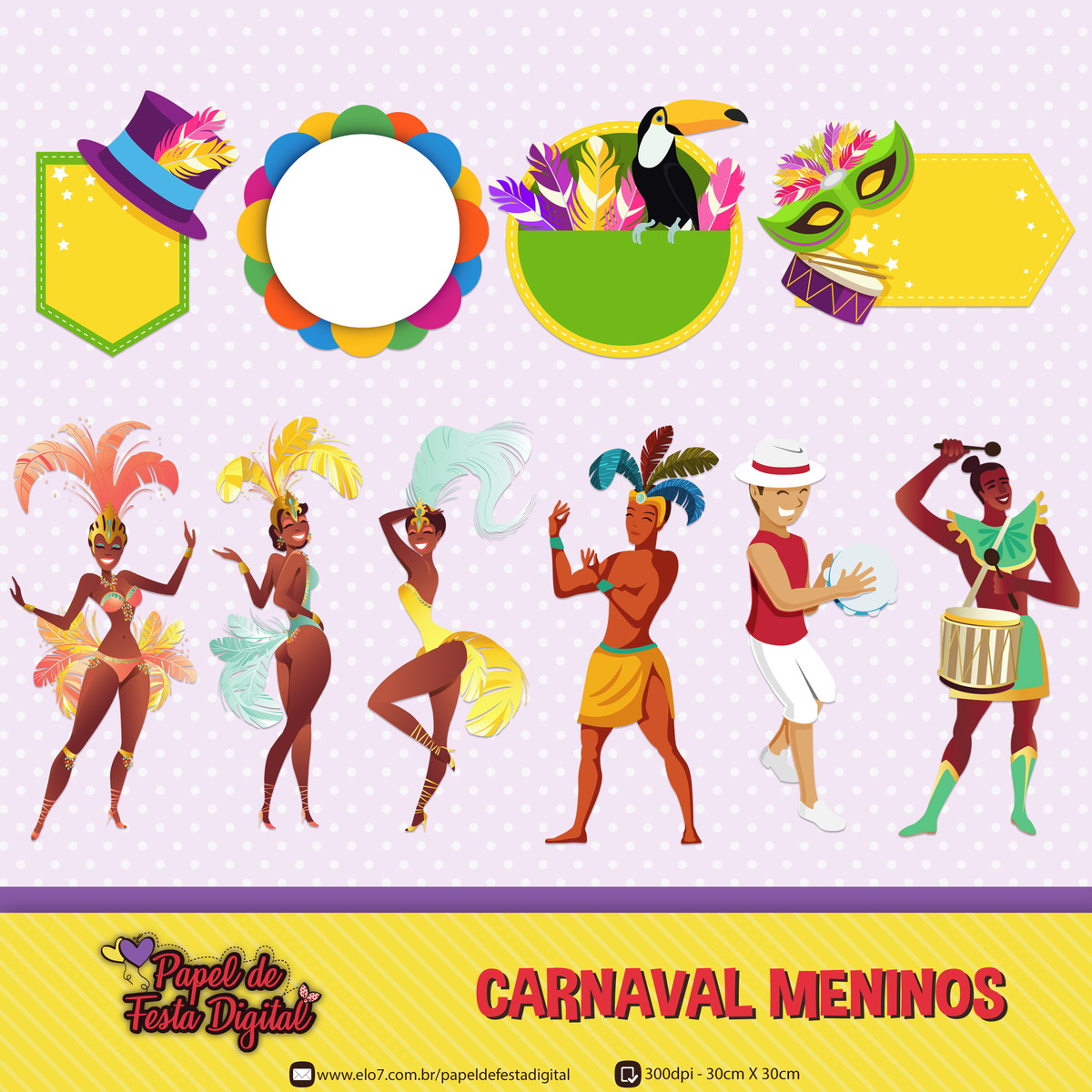 Kit Digital Carnaval Meninos - Imagem 2