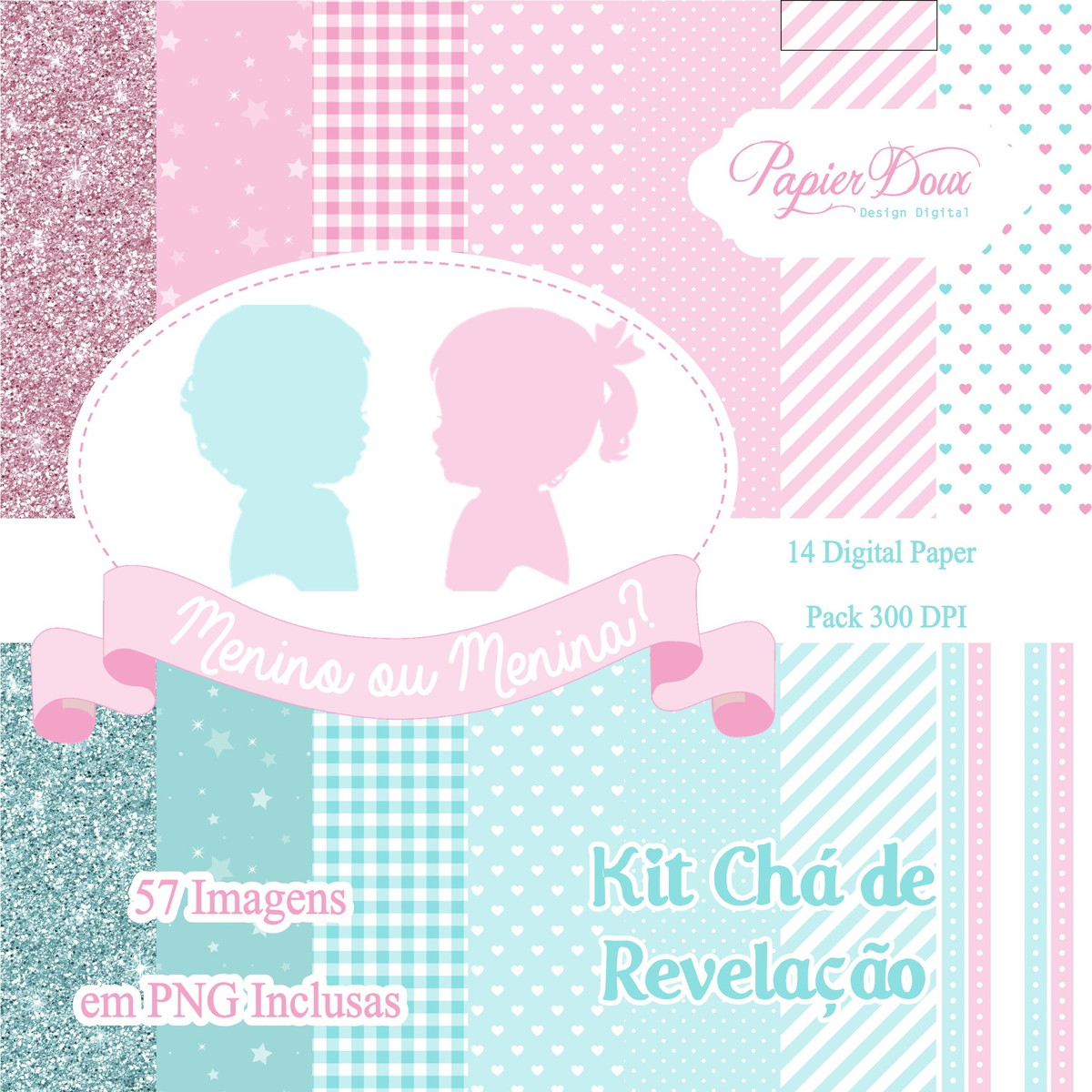 Kit Digital Chá de Revelação