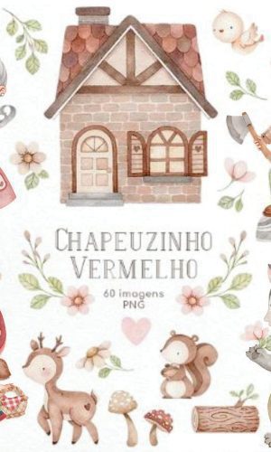 Kit Digital Chapeuzinho Vermelho Aquarela