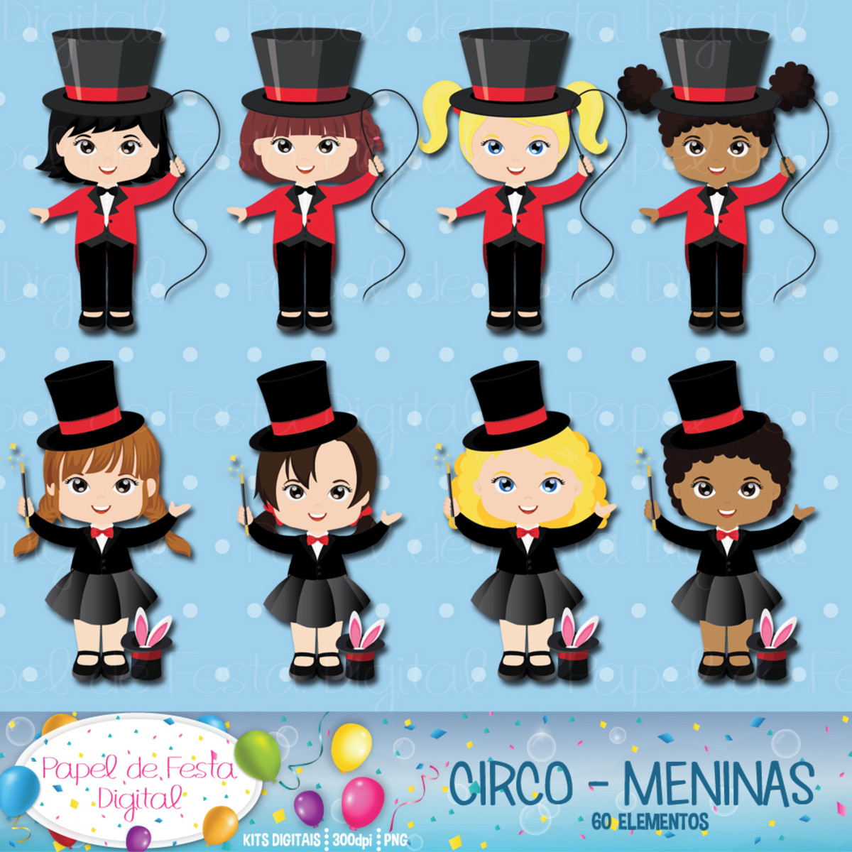 Kit Digital Circo Meninas - Imagem 2