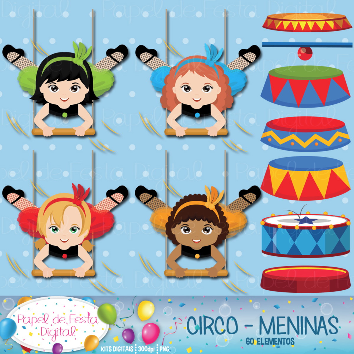 Kit Digital Circo Meninas - Imagem 4