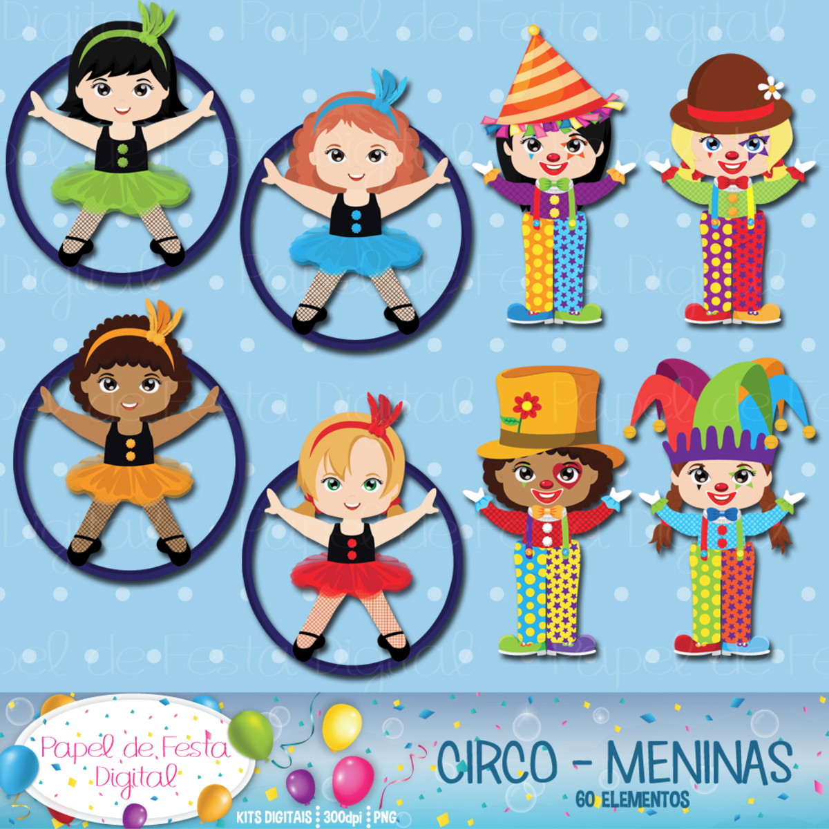 Kit Digital Circo Meninas - Imagem 3