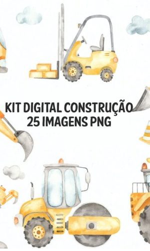 Kit Digital Construção Aquarelado #962#