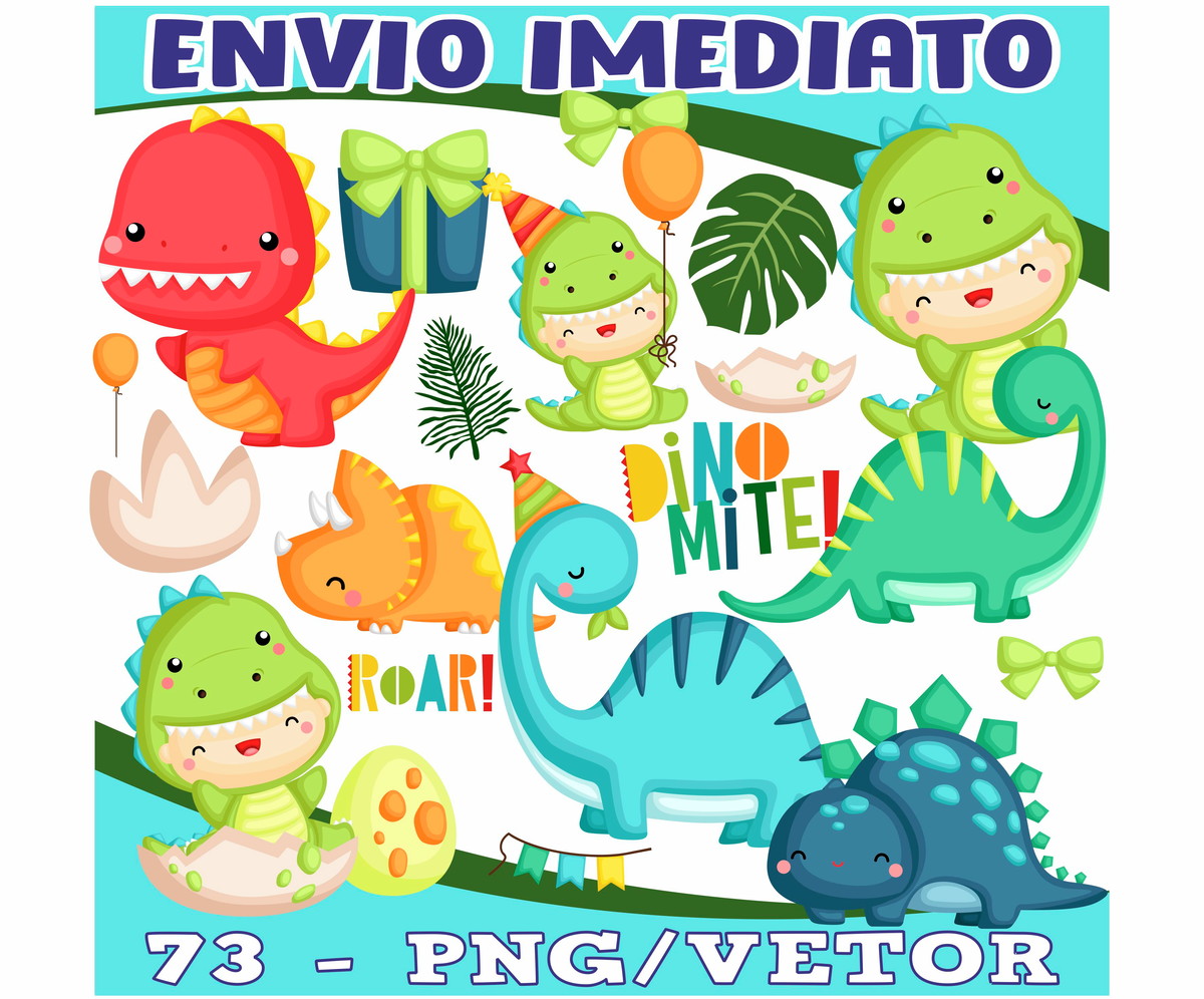 Kit Digital Dino Baby Cute