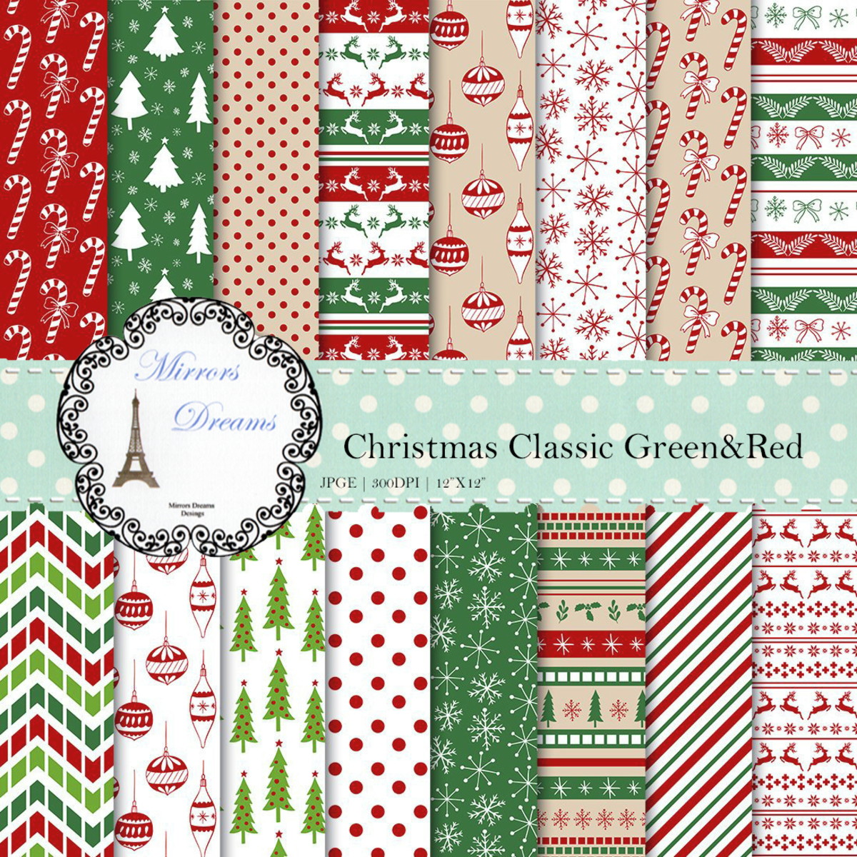 Kit Digital Estampas de Natal Classicos