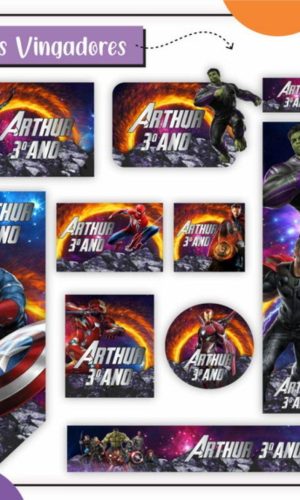 kit Digital Etiqueta Escolar Vingadores SUDIO PDF PNG