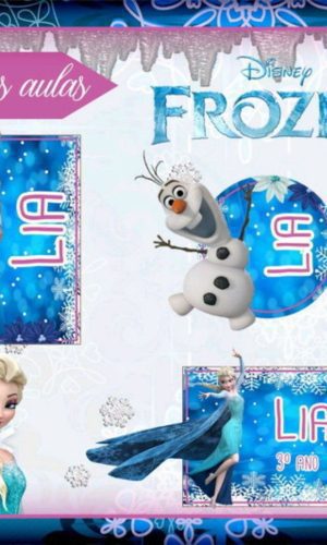kit Digital Etiquetas escolares Frozen