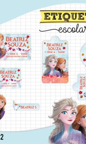 kit Digital Etiquetas escolares Frozen