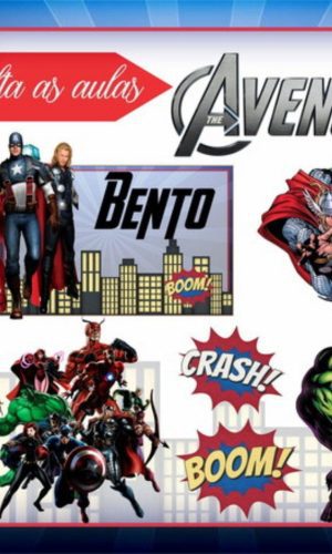 kit Digital Etiquetas Escolares Heróis Vingadores