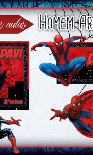 kit Digital Etiquetas escolares Homem Aranha