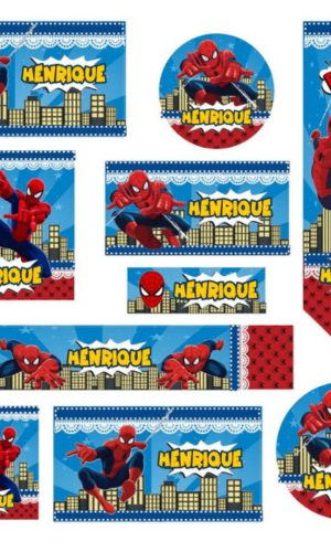 kit Digital Etiquetas escolares Homem Aranha STUDIO
