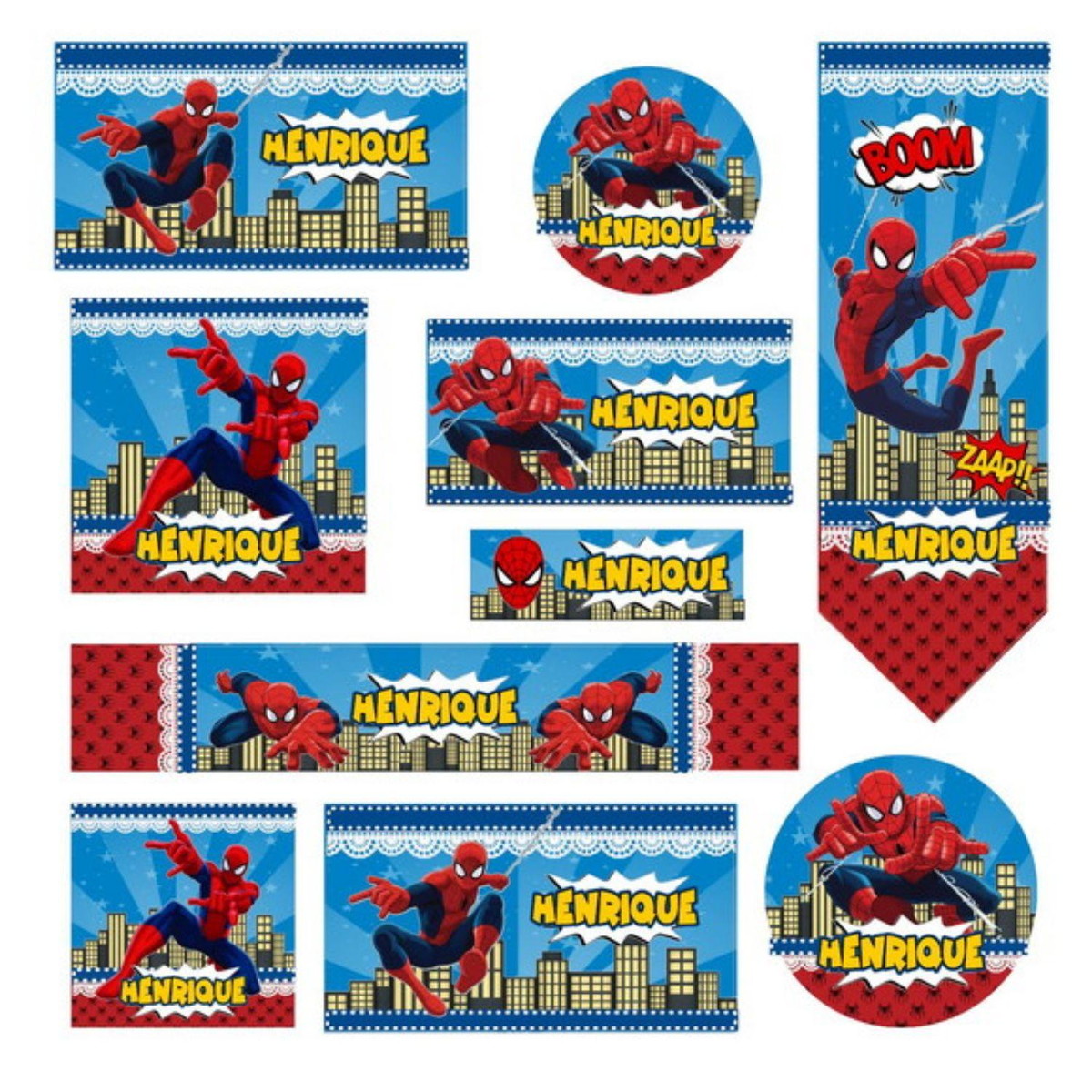 kit Digital Etiquetas escolares Homem Aranha STUDIO