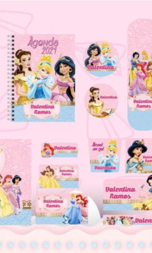 kit Digital Etiquetas Escolares Princesas